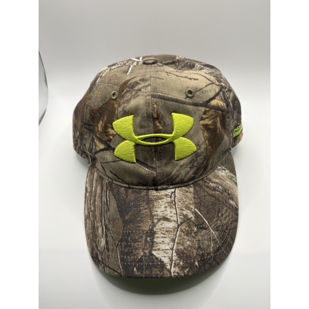 Under Armour Camo Snapback Hat Scent Control Neon Logo Hunting OSFA Cap